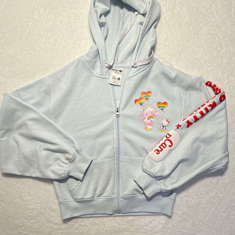 Sanrio Hello Kitty & Friends x Care Bears Full Zip Hoodie Women's XS Blue